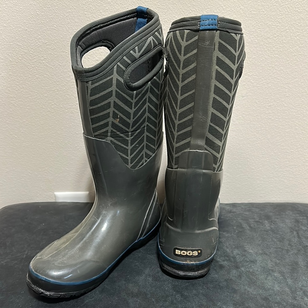 BOGS Herringbone Pattern Rain Boots